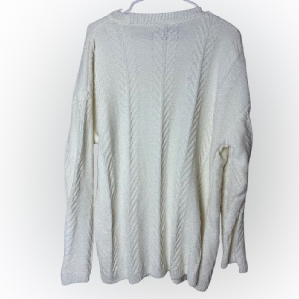 NWT, Orvis super soft, chenille, Cream Cable Knit Sweater - Picture 2 of 6